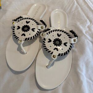 NEW JACK ROGERS Black & White Jellies Slides Sandals Size 8